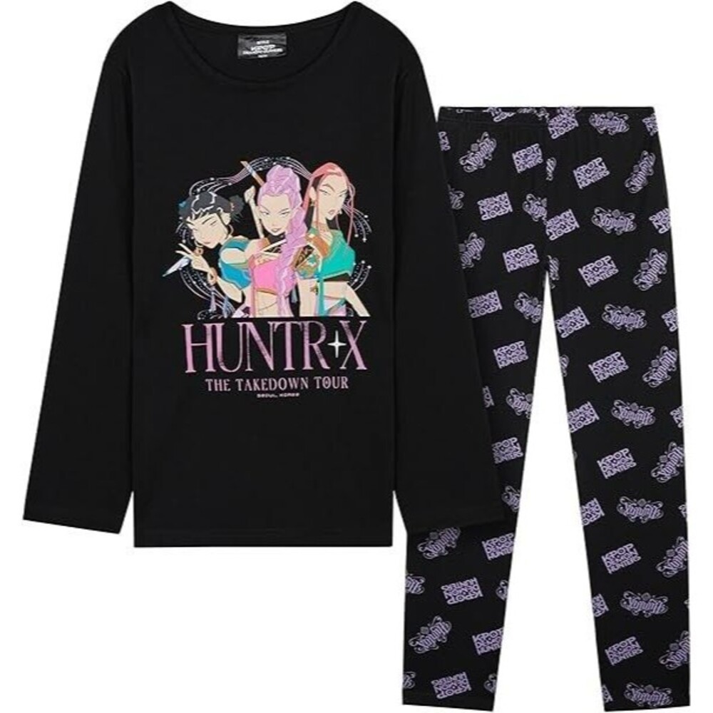 KPop Demon Hunters Girls Teens 2 Pc Pajamas Set 5–6 Years T Shirt Black Huntrix